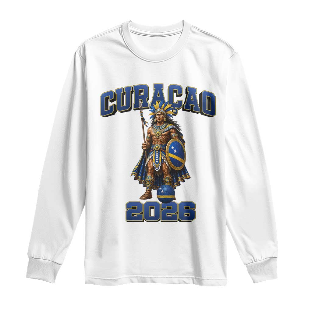 Curacao Warrior Football Fan Long Sleeve Shirt Proud Island Game Day Gift TS12 White Print Your Wear