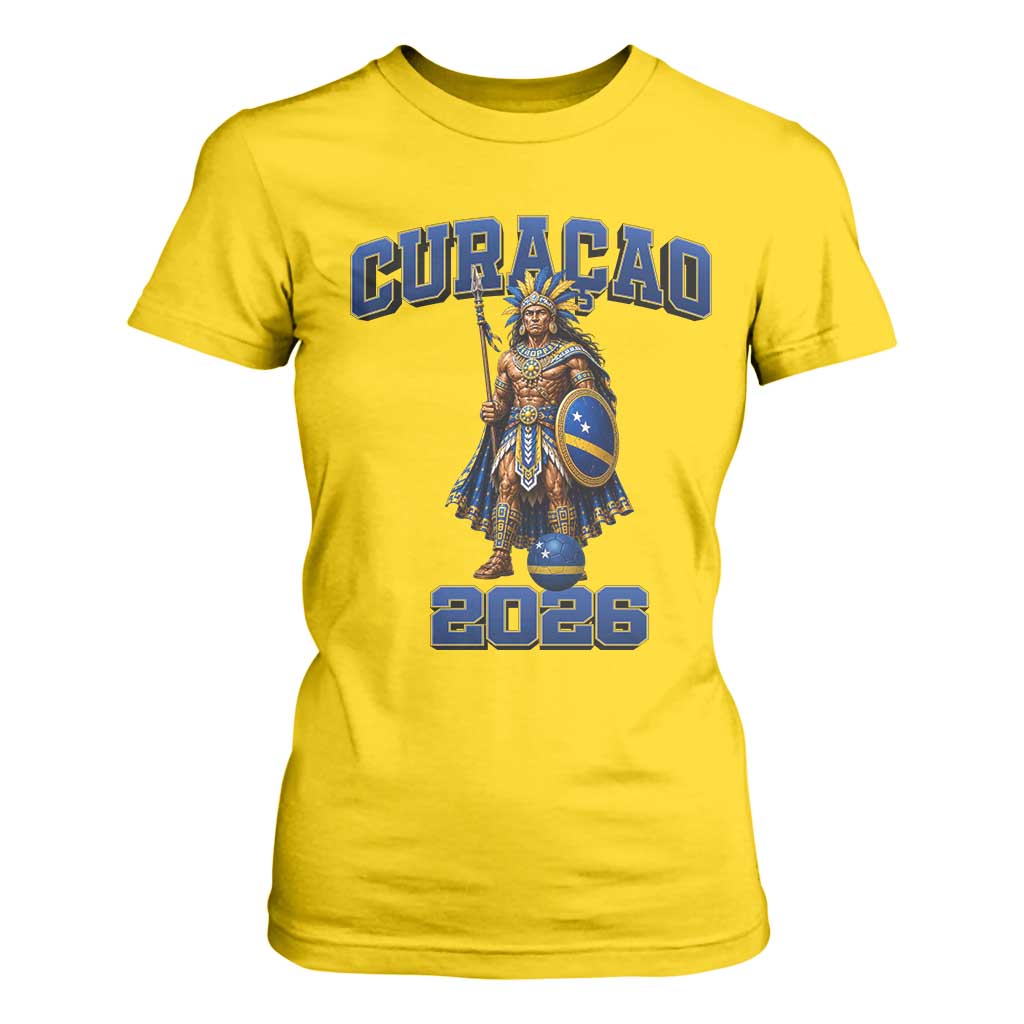 Curacao Warrior Football Fan T Shirt For Women Proud Island Game Day Gift