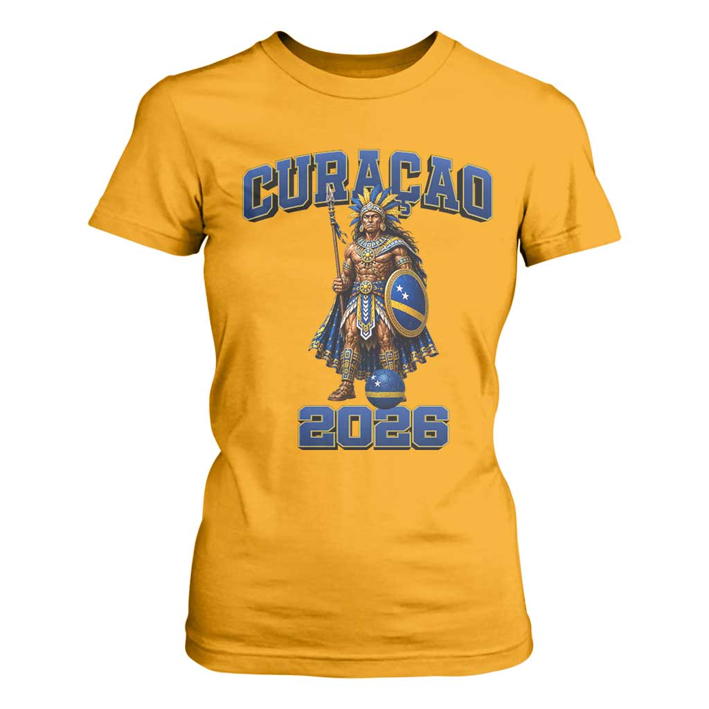 Curacao Warrior Football Fan T Shirt For Women Proud Island Game Day Gift