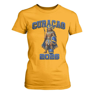 Curacao Warrior Football Fan T Shirt For Women Proud Island Game Day Gift