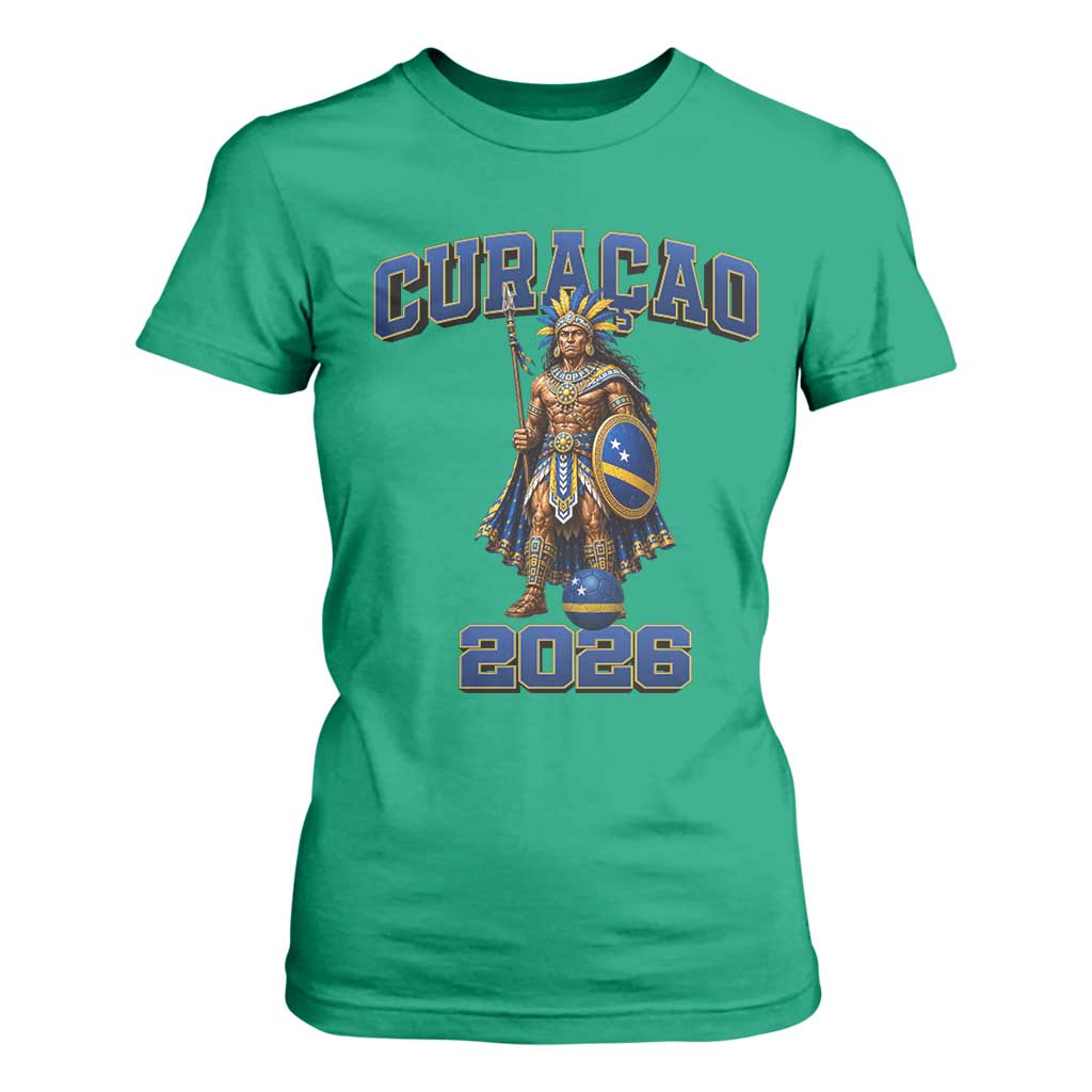 Curacao Warrior Football Fan T Shirt For Women Proud Island Game Day Gift