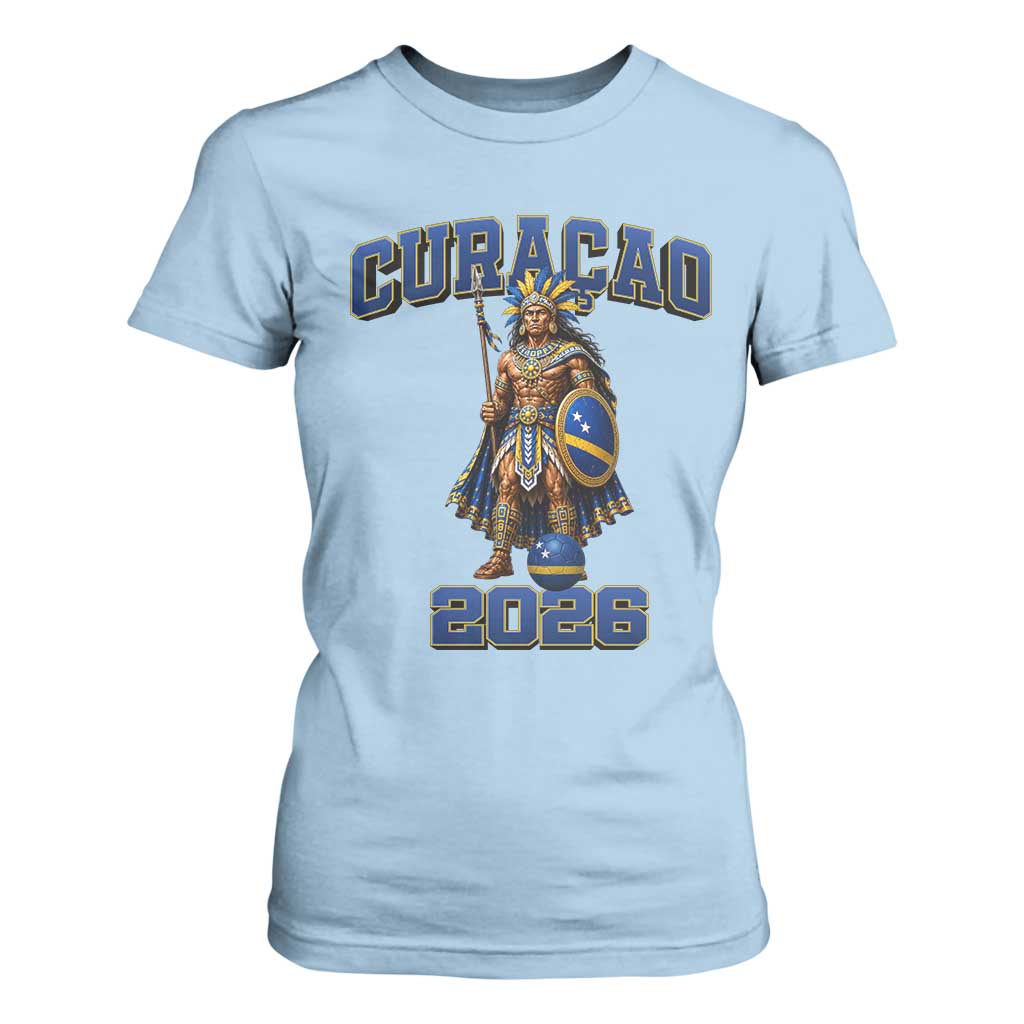 Curacao Warrior Football Fan T Shirt For Women Proud Island Game Day Gift