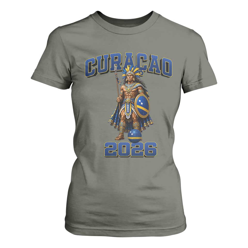Curacao Warrior Football Fan T Shirt For Women Proud Island Game Day Gift