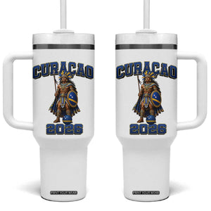 Curacao Warrior Football Fan Tumbler With Handle Proud Island Game Day Gift