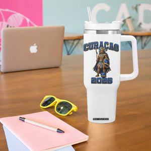Curacao Warrior Football Fan Tumbler With Handle Proud Island Game Day Gift