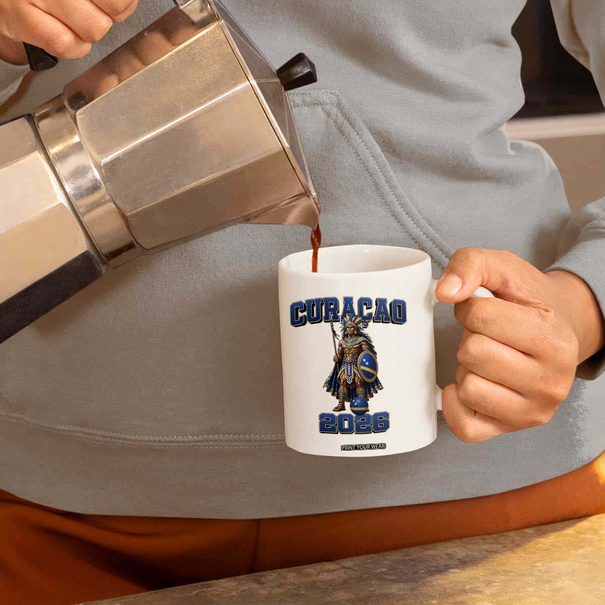 Curacao Warrior Football Fan Coffee Mug Proud Island Game Day Gift