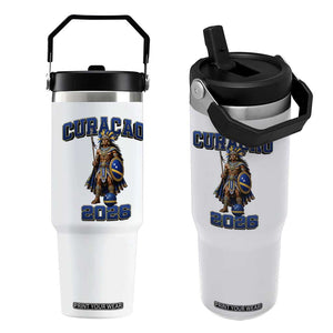 Curacao Warrior Football Fan Flip Straw Tumbler Proud Island Game Day Gift