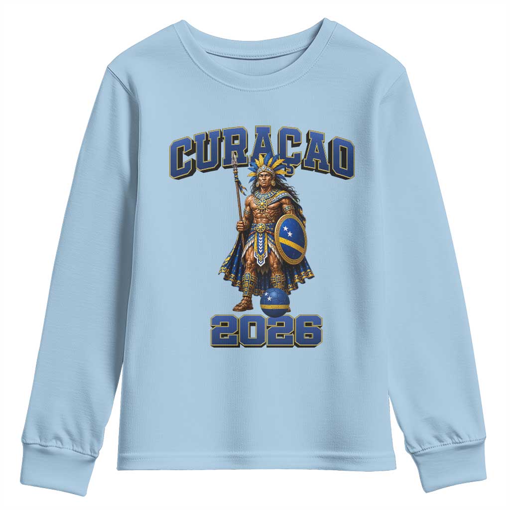 Curacao Warrior Football Fan Youth Sweatshirt Proud Island Game Day Gift