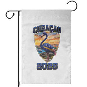 Funny Curacao Flamingo Soccer Lover Garden Flag Caribbean Island Gift