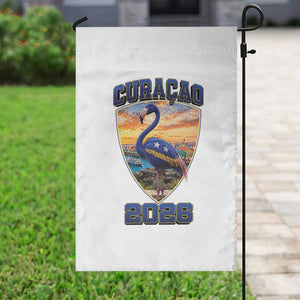 Funny Curacao Flamingo Soccer Lover Garden Flag Caribbean Island Gift