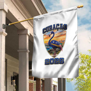 Funny Curacao Flamingo Soccer Lover Garden Flag Caribbean Island Gift