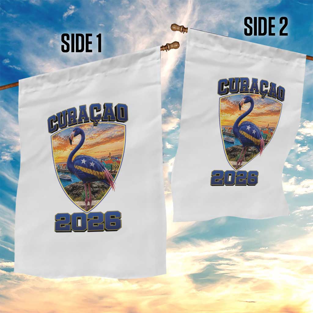 Funny Curacao Flamingo Soccer Lover Garden Flag Caribbean Island Gift