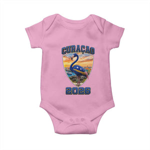 Funny Curacao Flamingo Soccer Lover Baby Onesie Caribbean Island Gift