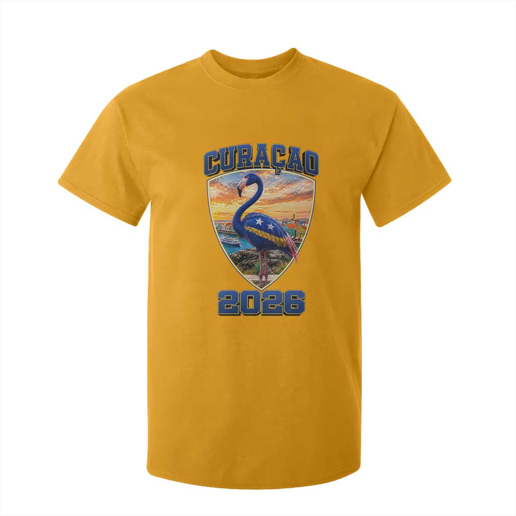 Funny Curacao Flamingo Soccer Lover T Shirt For Kid Caribbean Island Gift