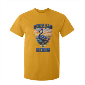 Funny Curacao Flamingo Soccer Lover T Shirt For Kid Caribbean Island Gift