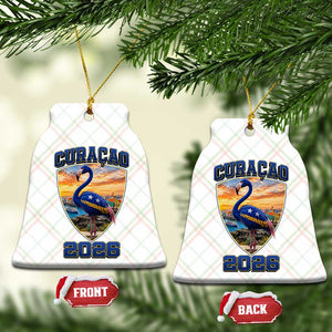 Funny Curacao Flamingo Soccer Lover Ceramic Ornament Caribbean Island Gift