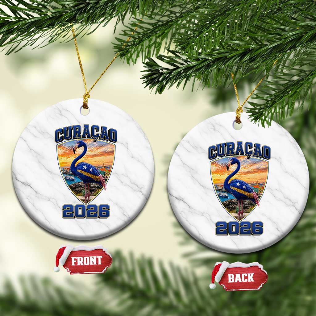 Funny Curacao Flamingo Soccer Lover Ceramic Ornament Caribbean Island Gift TS12 1pc White Marble Print Your Wear
