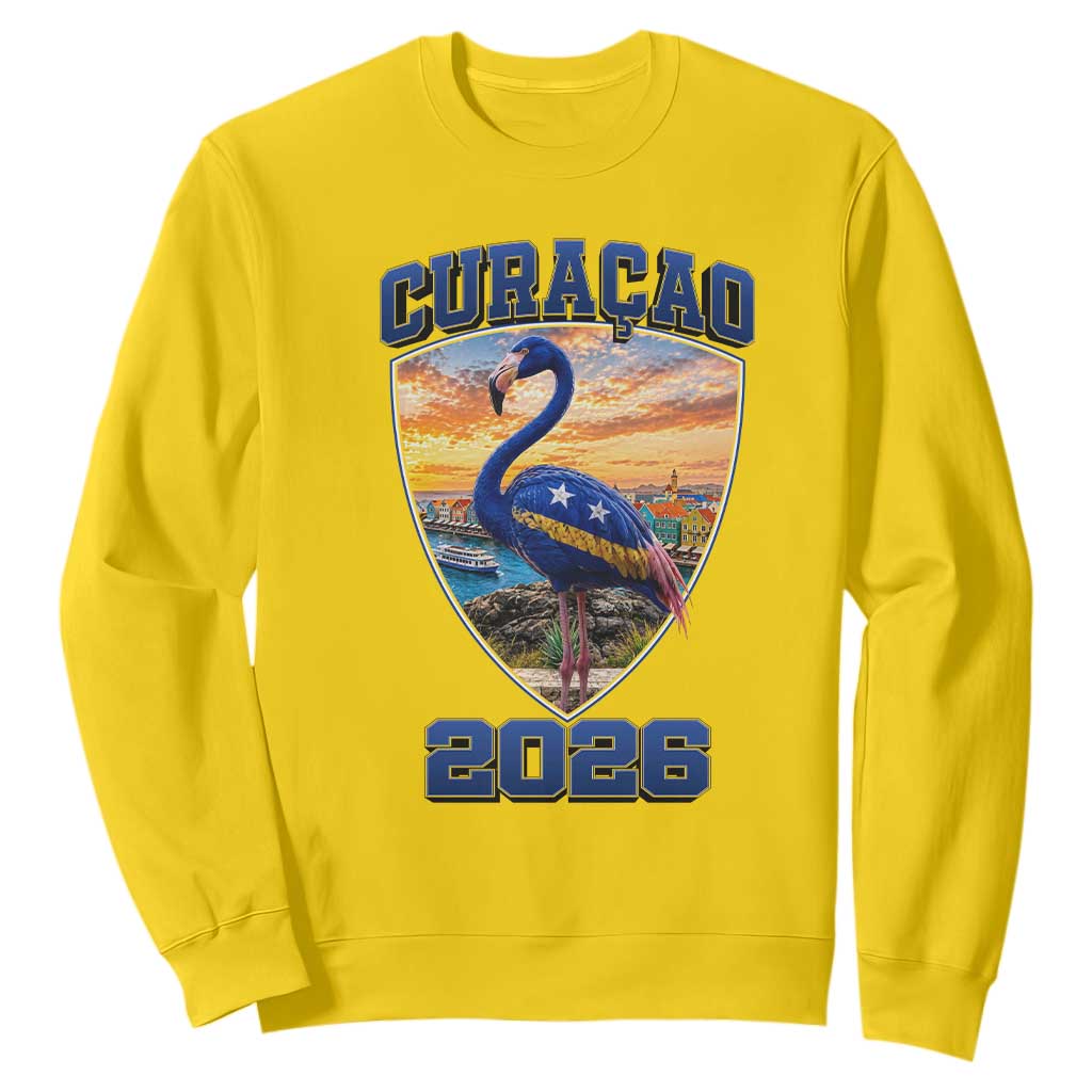Funny Curacao Flamingo Soccer Lover Sweatshirt Caribbean Island Gift
