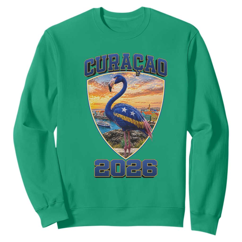 Funny Curacao Flamingo Soccer Lover Sweatshirt Caribbean Island Gift