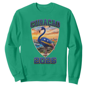Funny Curacao Flamingo Soccer Lover Sweatshirt Caribbean Island Gift