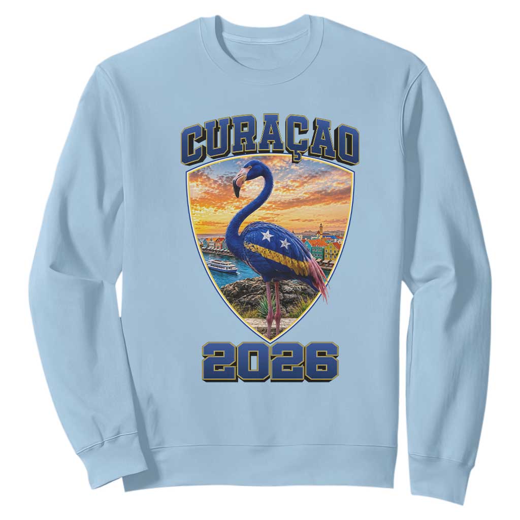 Funny Curacao Flamingo Soccer Lover Sweatshirt Caribbean Island Gift