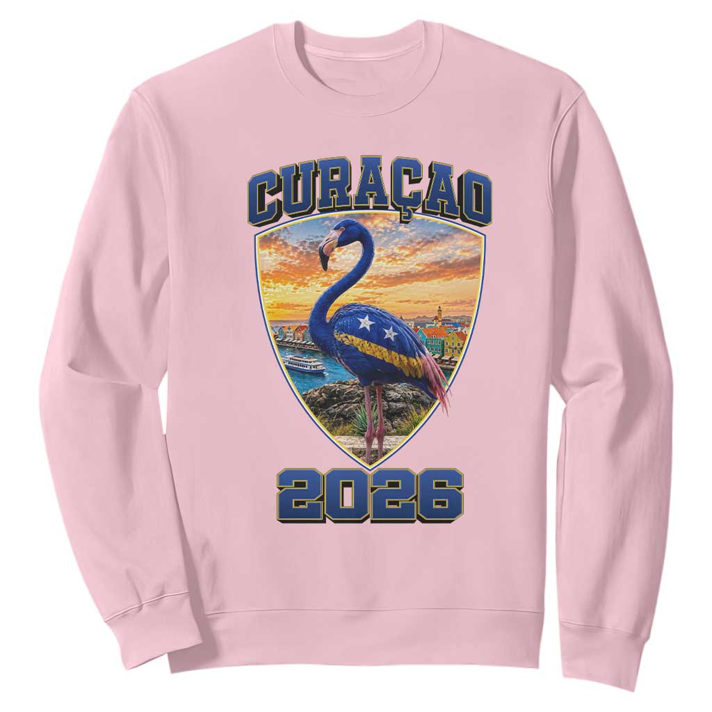 Funny Curacao Flamingo Soccer Lover Sweatshirt Caribbean Island Gift