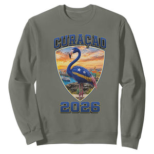 Funny Curacao Flamingo Soccer Lover Sweatshirt Caribbean Island Gift