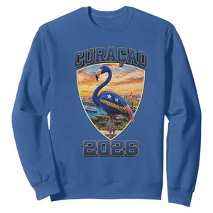 Funny Curacao Flamingo Soccer Lover Sweatshirt Caribbean Island Gift