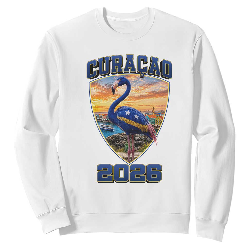Funny Curacao Flamingo Soccer Lover Sweatshirt Caribbean Island Gift