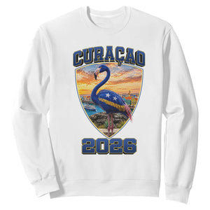 Funny Curacao Flamingo Soccer Lover Sweatshirt Caribbean Island Gift