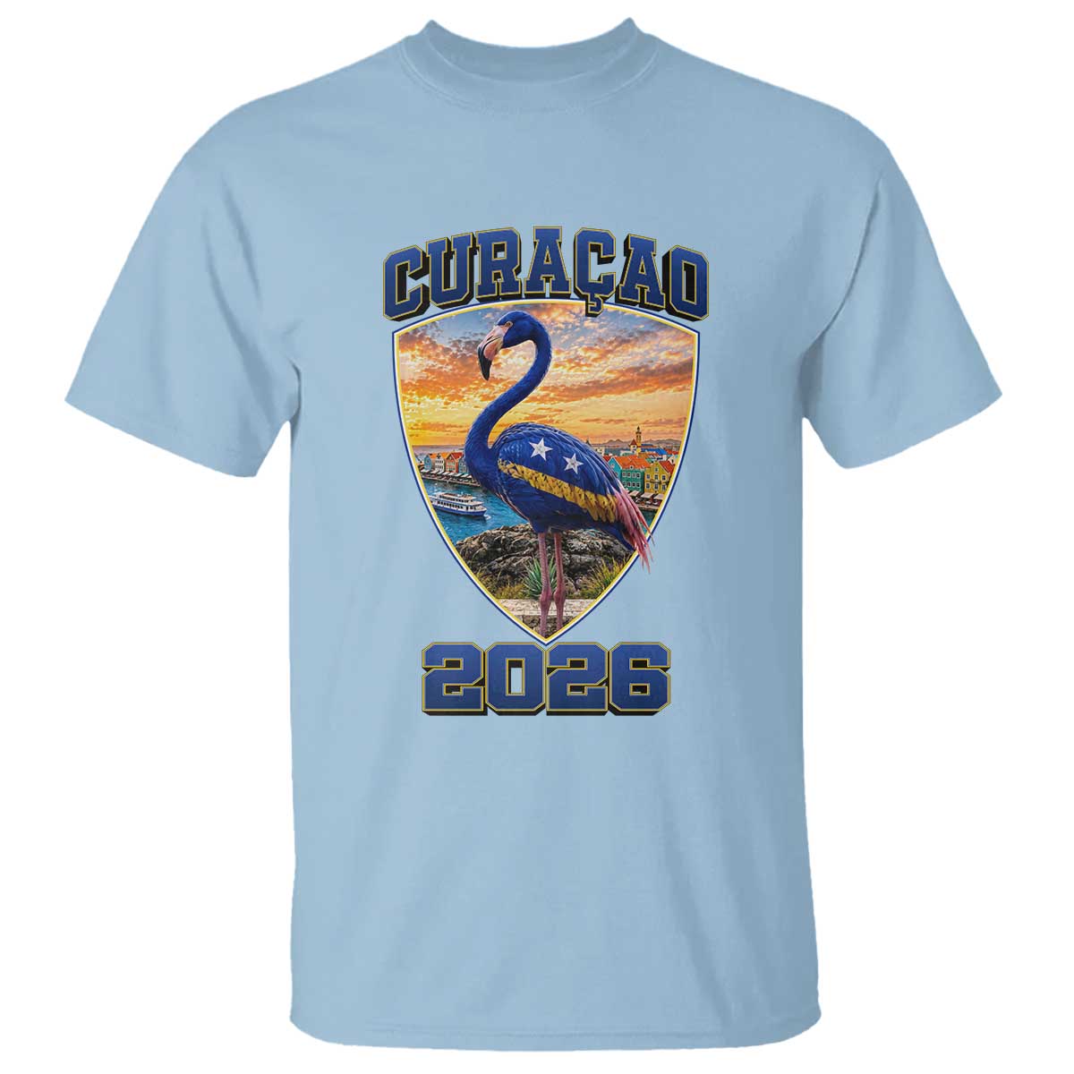 Funny Curacao Flamingo Soccer Lover T Shirt Caribbean Island Gift