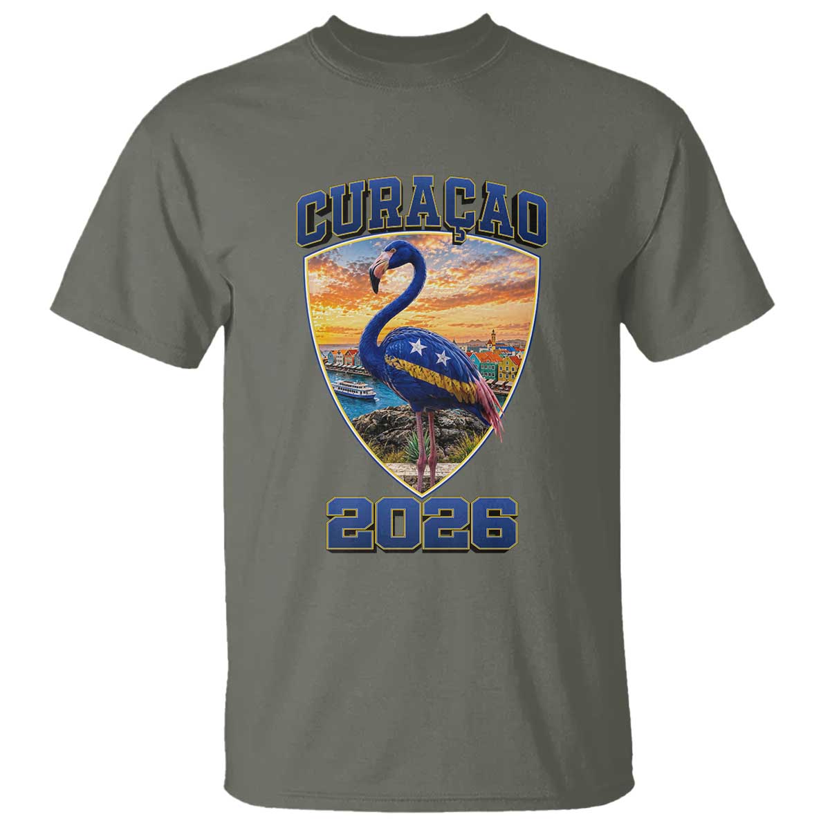 Funny Curacao Flamingo Soccer Lover T Shirt Caribbean Island Gift