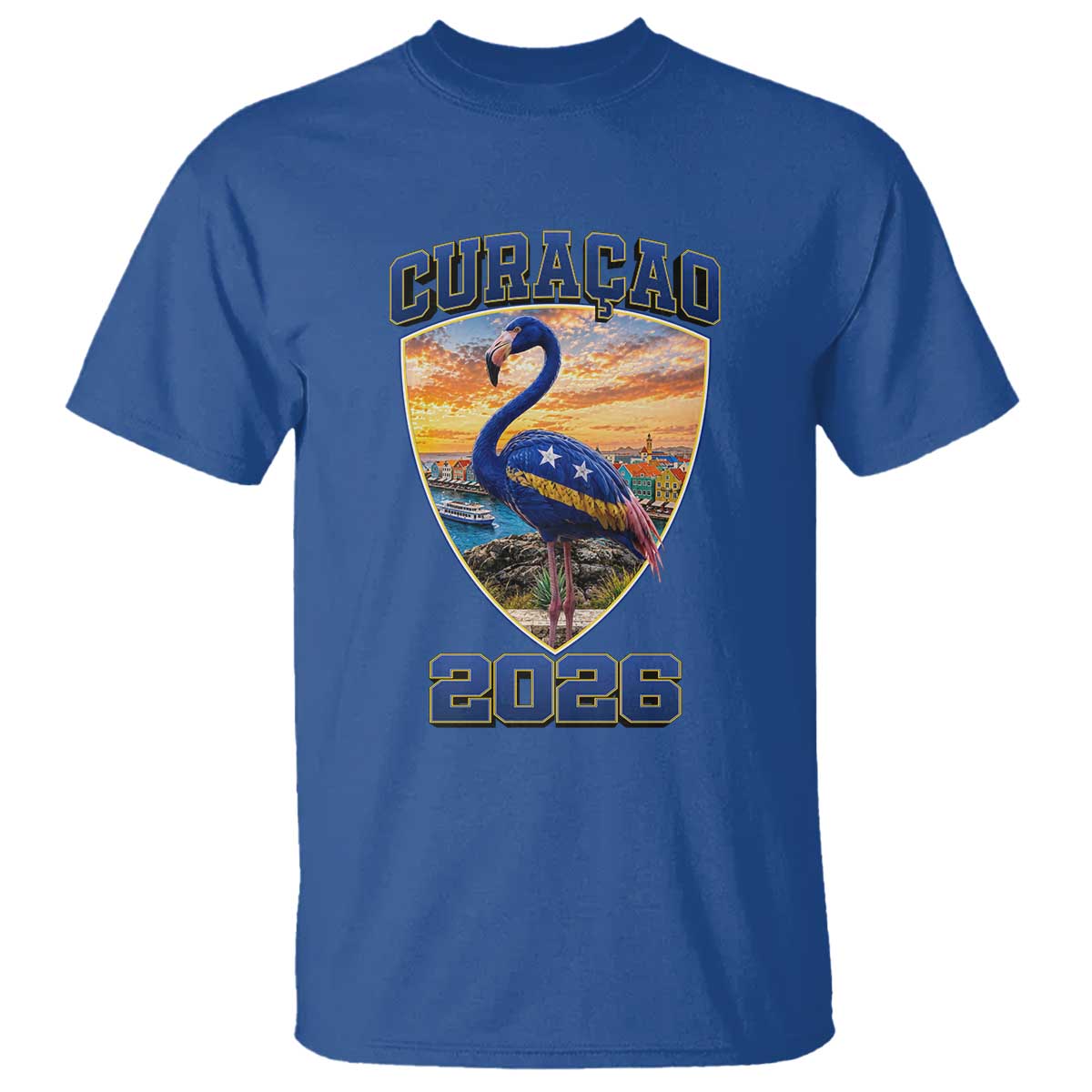 Funny Curacao Flamingo Soccer Lover T Shirt Caribbean Island Gift