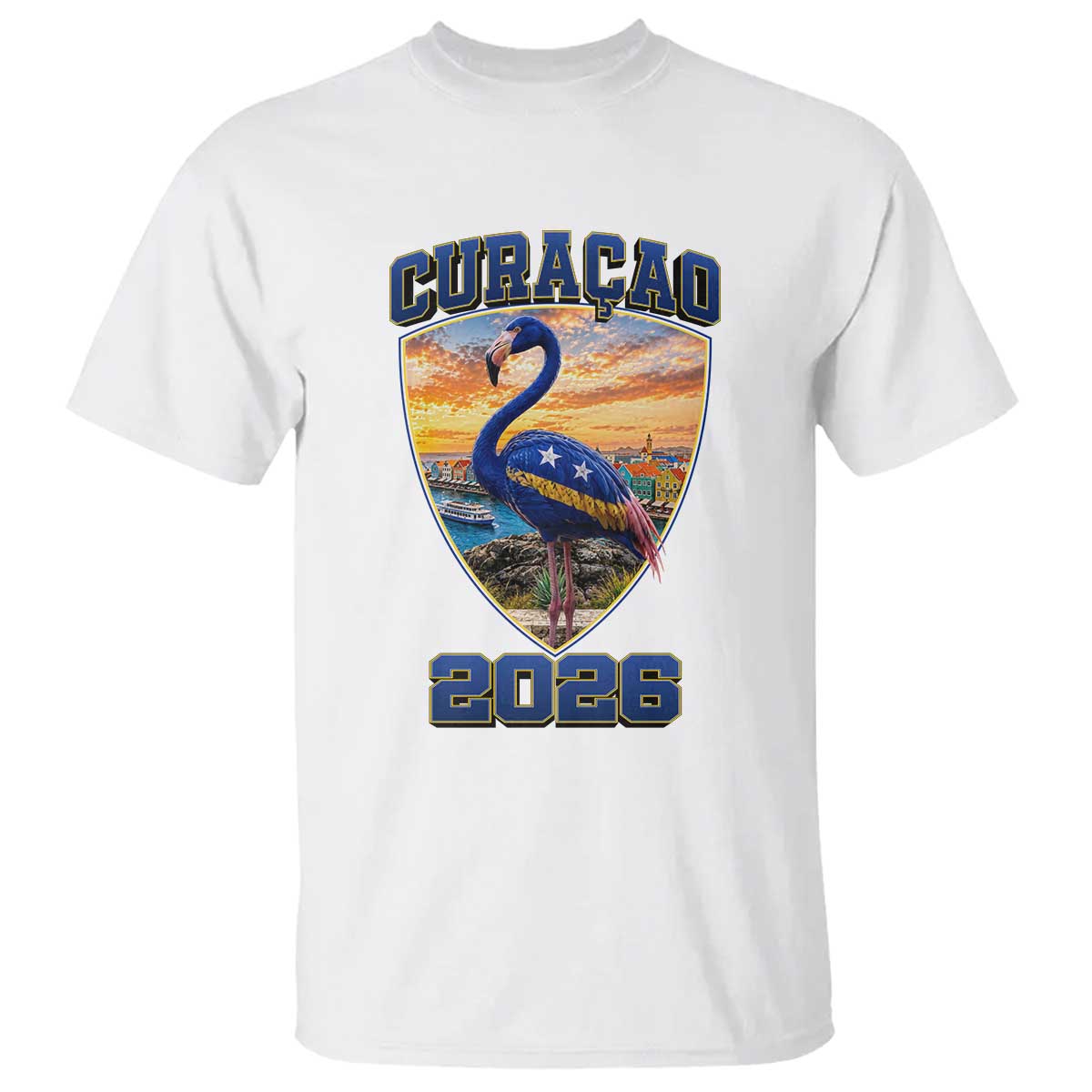 Funny Curacao Flamingo Soccer Lover T Shirt Caribbean Island Gift