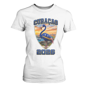 Funny Curacao Flamingo Soccer Lover T Shirt For Women Caribbean Island Gift