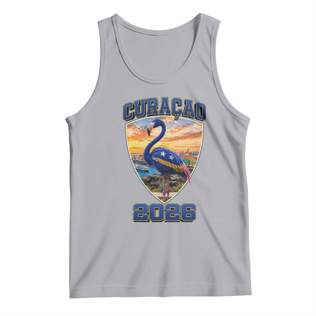 Funny Curacao Flamingo Soccer Lover Tank Top Caribbean Island Gift