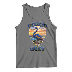 Funny Curacao Flamingo Soccer Lover Tank Top Caribbean Island Gift