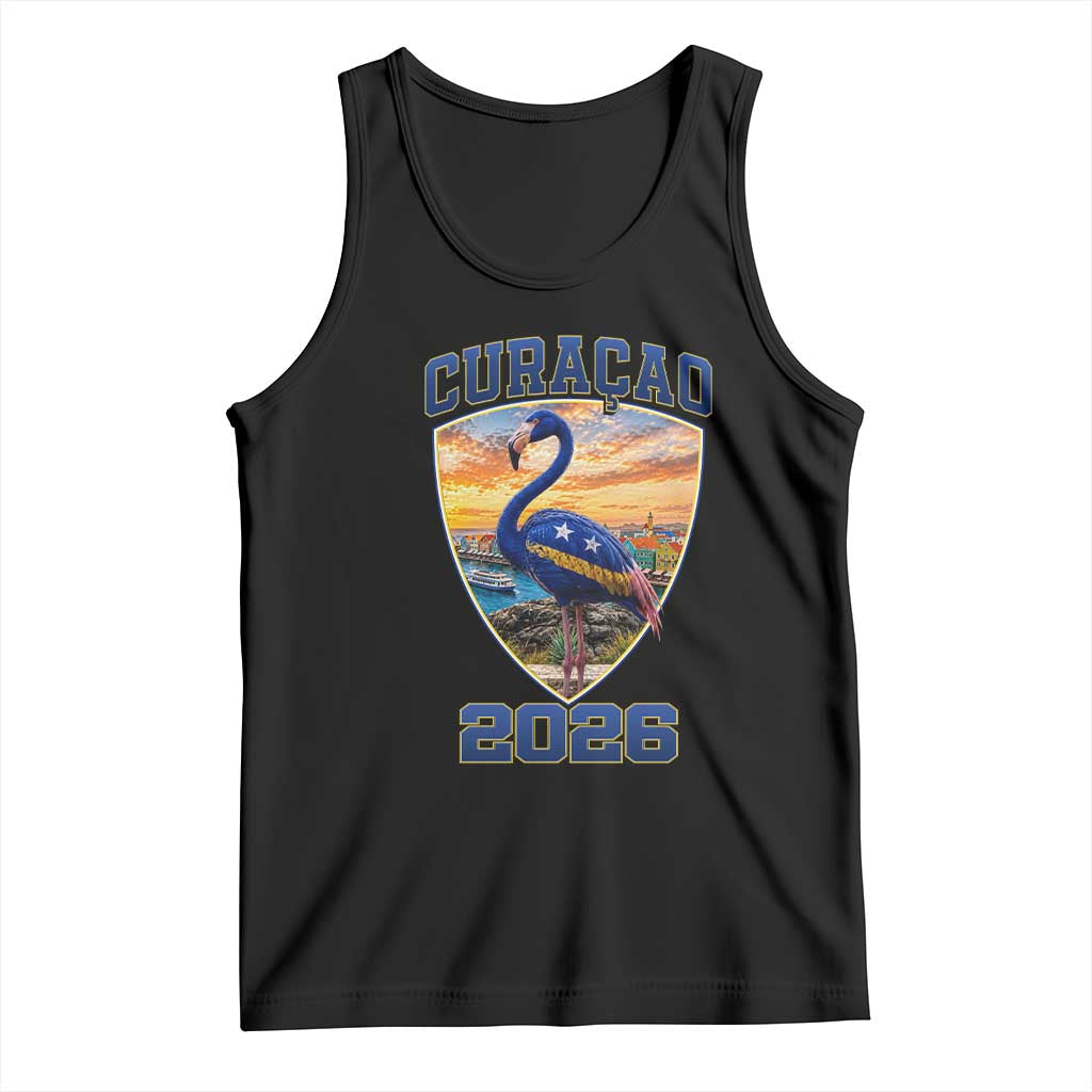Funny Curacao Flamingo Soccer Lover Tank Top Caribbean Island Gift