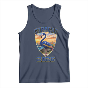 Funny Curacao Flamingo Soccer Lover Tank Top Caribbean Island Gift