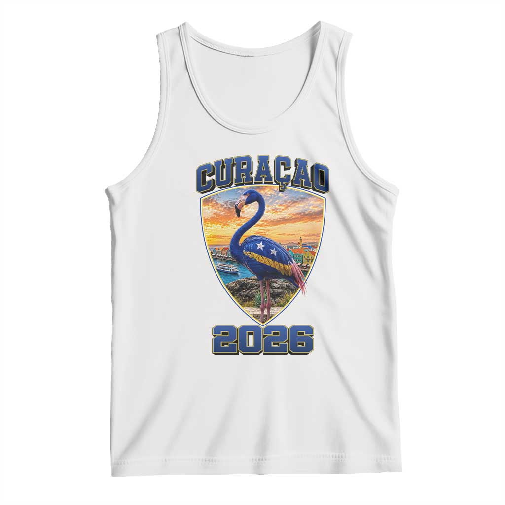 Funny Curacao Flamingo Soccer Lover Tank Top Caribbean Island Gift TS12 White Print Your Wear