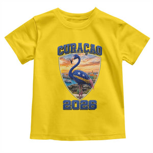 Funny Curacao Flamingo Soccer Lover Toddler T Shirt Caribbean Island Gift