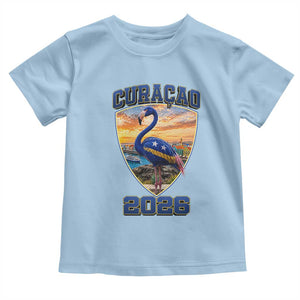 Funny Curacao Flamingo Soccer Lover Toddler T Shirt Caribbean Island Gift