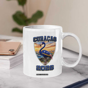 Funny Curacao Flamingo Soccer Lover Coffee Mug Caribbean Island Gift