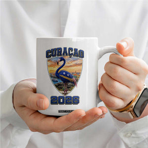 Funny Curacao Flamingo Soccer Lover Coffee Mug Caribbean Island Gift