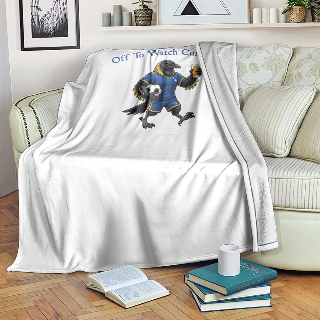 Funny Curacao Bird Soccer Fan Gift Throw Blanket Off To Watch Curaçao