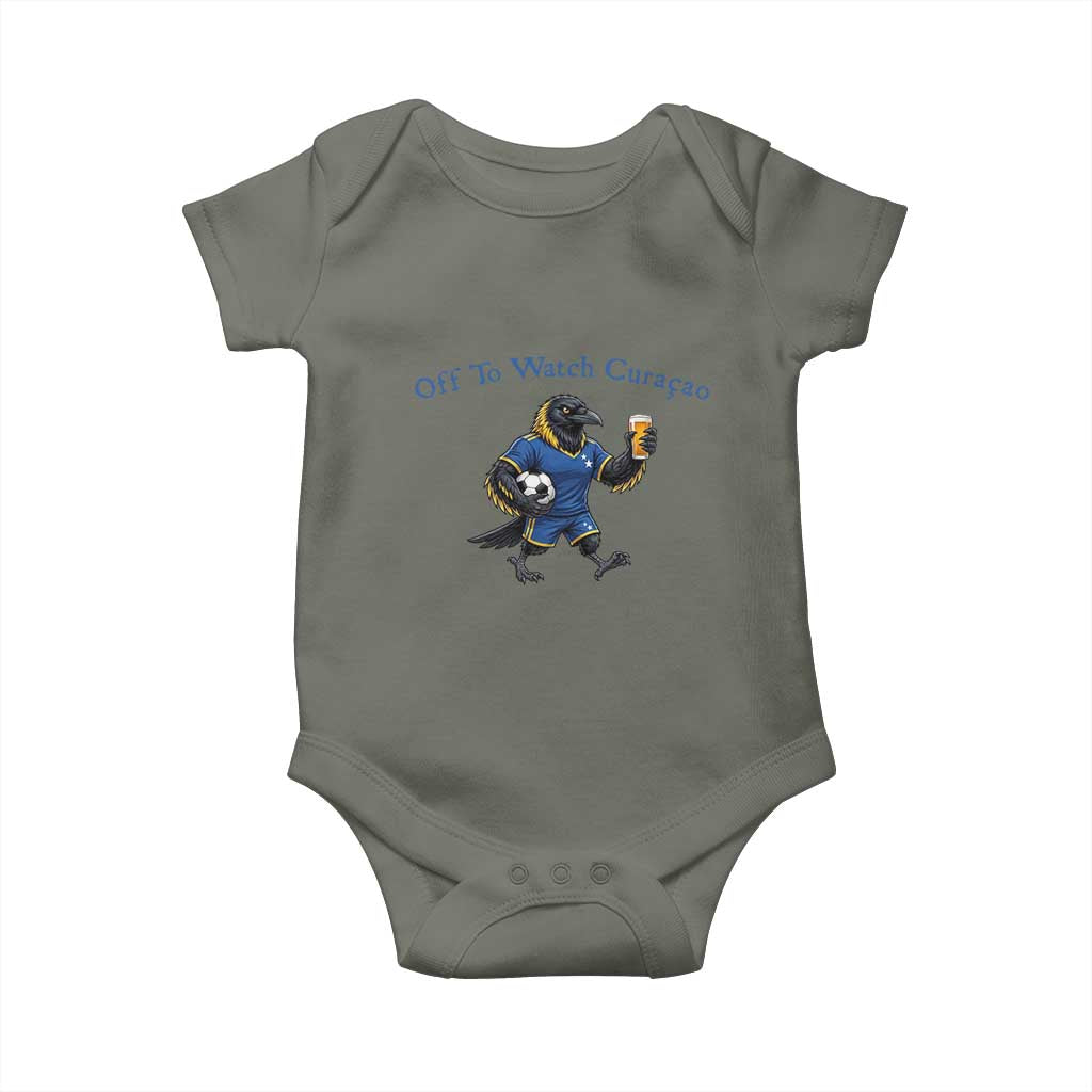 Funny Curacao Bird Soccer Fan Gift Baby Onesie Off To Watch Curaçao