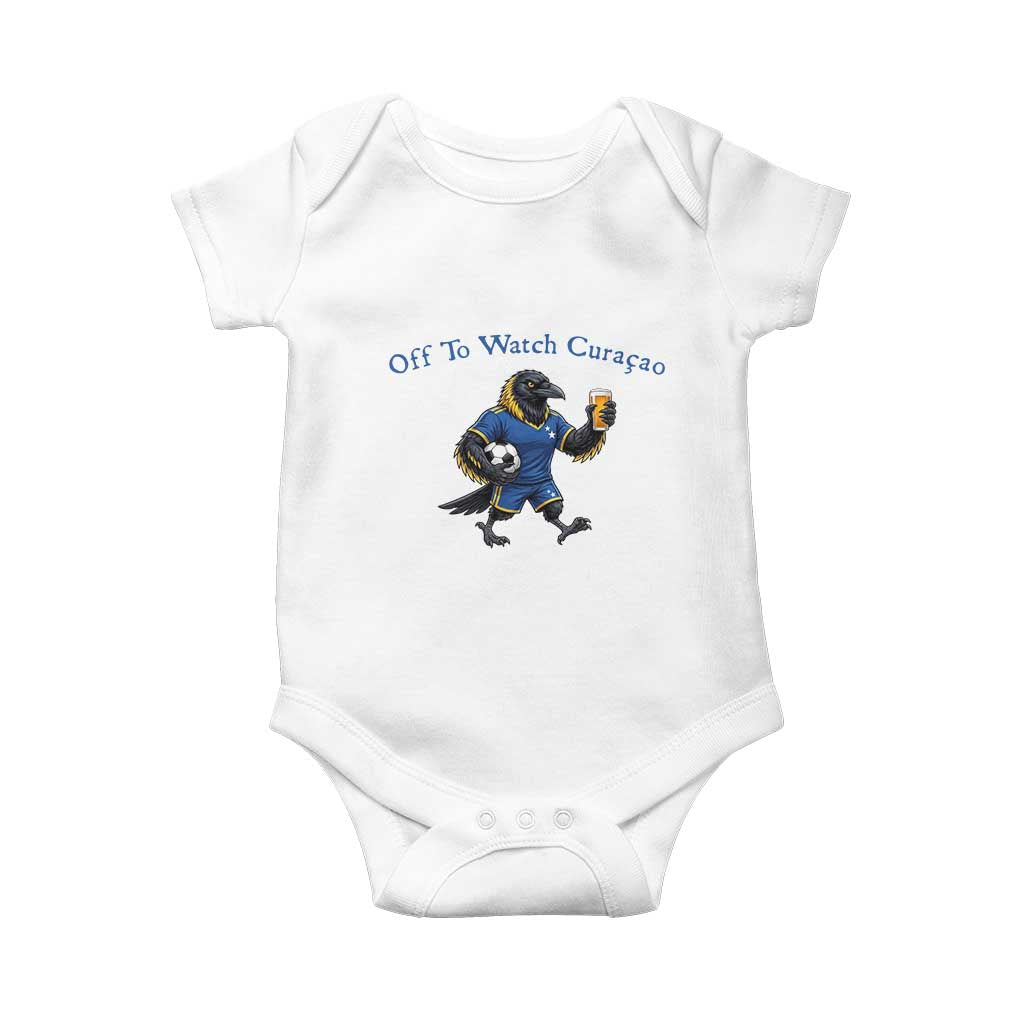 Funny Curacao Bird Soccer Fan Gift Baby Onesie Off To Watch Curaçao