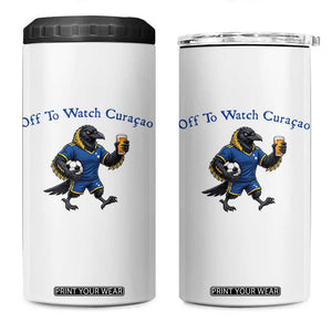 Funny Curacao Bird Soccer Fan Gift 4 in 1 Can Cooler Tumbler Off To Watch Curaçao