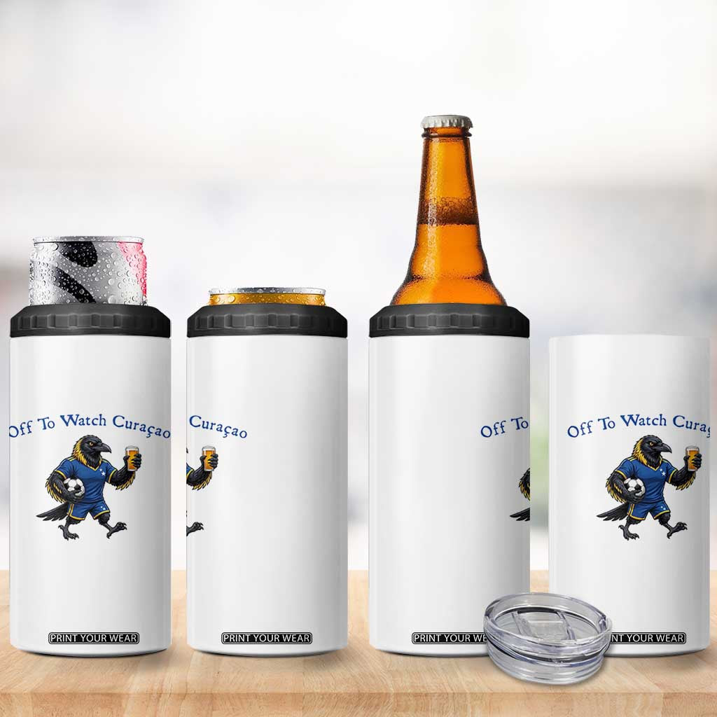 Funny Curacao Bird Soccer Fan Gift 4 in 1 Can Cooler Tumbler Off To Watch Curaçao