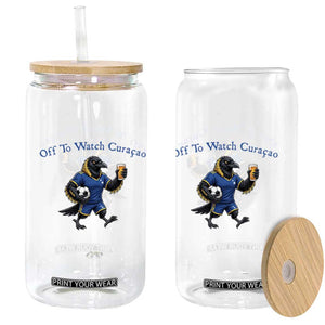 Funny Curacao Bird Soccer Fan Gift Glass Can Off To Watch Curaçao